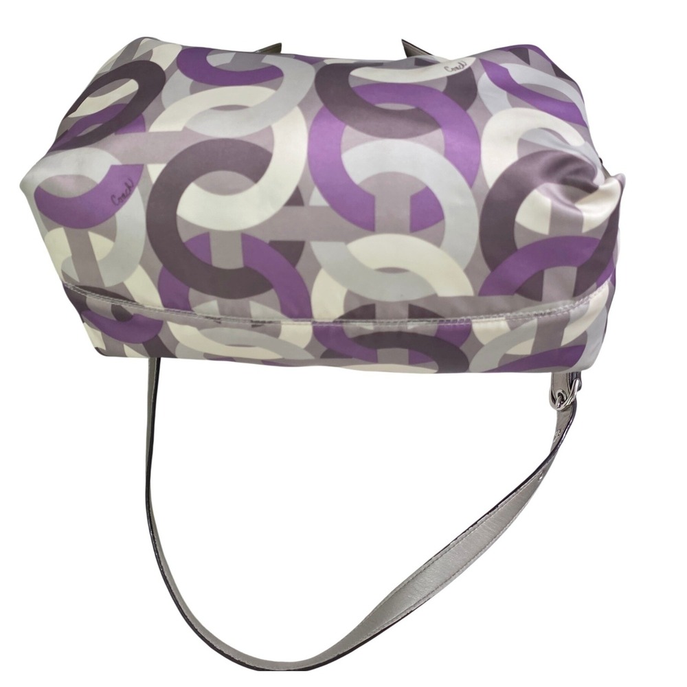 Coach Poppy Madison Shoulder Bag Womens Medium Purple Silver 14291 - Picture 12 of 16